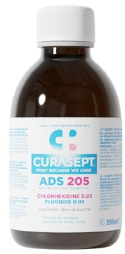CURASEPT - Bain de bouche ADS 205 200ml (Système Anti-Coloration - Chlorhexidine 0,05%)