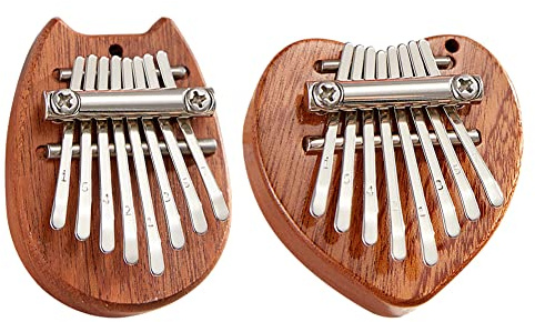 2-Pack 8 Keys Mini Kalimba Thumb Piano, Mbira Finger Piano with Lanyard, Music Gifts for Adults Beginners Lovers Players