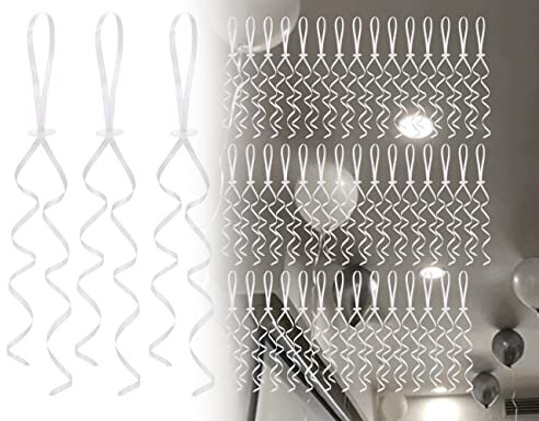 ZoeTekway 50 pezzi Nastro per palloncini bianco con clip di chiusura