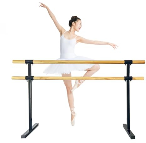 Sbarra da Balletto Doppia Sbarra per Danza Classica Sbarra Danza Classica per Casa Portatile Antiscivolo Barra di Danza in Metallo Barra da Ballo Autoportante per Allenamento (120 * 60 * 105cm)