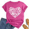 Hohololo T-Shirt Octobre Rose pour Femme Cancer du Sein Cœur Ruban, Rose-C, XXL