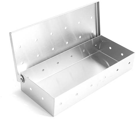 Xiciki BBQ Smoker Box for Wood Chips, Charcoal BBQ Grill Stainless Steel Accessories, Perfect for Camping BBQ, Enhances Flavor for Barbecues, Universal Fit for Gas, Electric and Charcoal Grilling.