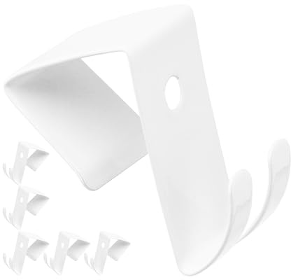 Ganci per finestre da appendere, 6 pezzi, bianchi, in metallo, ganci decorativi per ante con spessore da 12 a 17 mm, ganci per porte senza incollaggio e foratura, clip per finestre per luci fiabesche