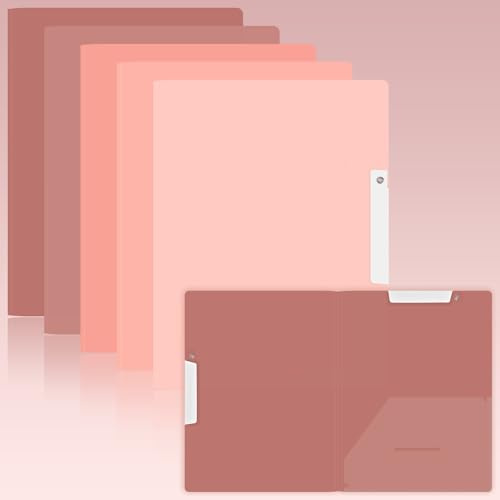 BAYTORY 5 cubiertas de informes degradados con clip oscilante, carpeta de informes para papel A4 y tamaño carta, carpetas de plástico con doble clip, carpeta de presentación para negocios escolares