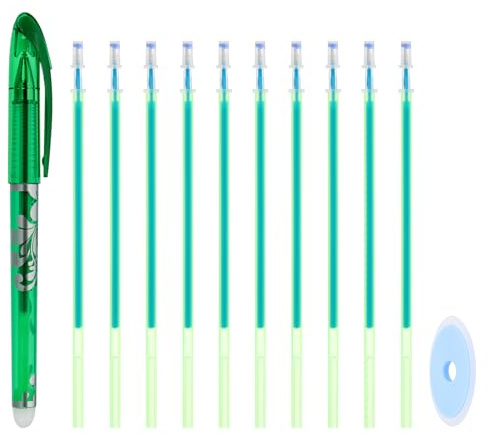 PATIKIL Erasable Gel Pens with 10 Refills & 1 Green Ink Fabric Marking