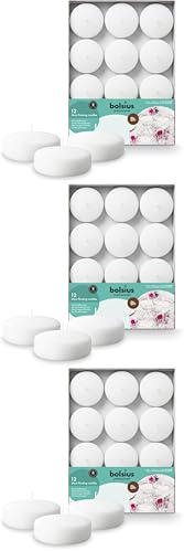 Bolsius - Maxi bougies flottantes, Blanc (Lot de 3)