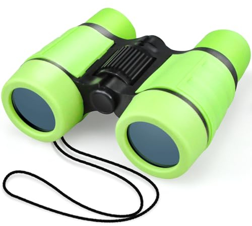 Toy Binoculars Green Kids Binoculars for 3-8 Year Old 4x30 High Resolution ChildrenBinoculars for Age 4 5 6 7 KidsBinocular Outdoor Toys for Boys Girls Birthday Present Gifts Age 3+