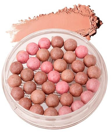 Blush en poudre - Big Crush durable de longue durée | Perles multiples pratiques avec des pigments minéraux | Les perles de poudre précieuses brillent pour les tons de peau, à l'aspect sain