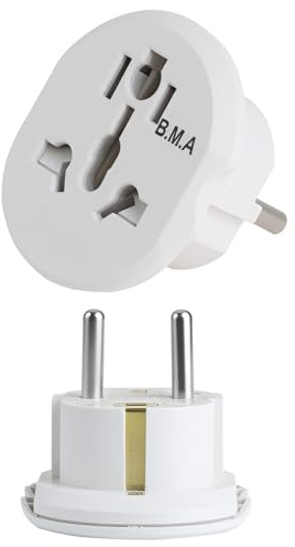 Universell uttagsadapter 2-pack, EU-reseadapter UK till EU-strömadapter, kompakt och säker med barnsäkerhet, adapter Kina Tyskland kontakt för smartphone, bärbar dator, rakapparat