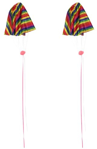 SOPOTUTU 2pcs Toy Parachutes with String for Outdoor Play, Simulation Parachute Modelling Cloth Material, 70cm Diameter Flying Toys for Science Experiment and Active Play