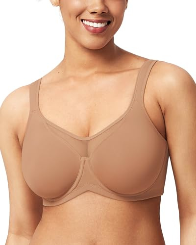 HSIA Bras for Women Minimiser UK T Shirt Coolcomfort Underwired Non Padded | Full Coverage, Plus Size Bra for Large Busts, Back Smoothing, Adjustable Wide Cushioned Straps, Breathable