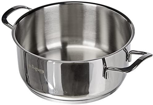 Tognana Vanitosa, Casseruola da 20 cm con 2 Manici, Acciaio Inossidabile, Argento
