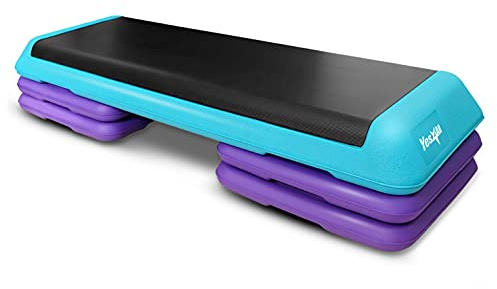 Yes4All NXP1 Plataforma aeróbica unisex para adultos, turquesa/morado, con 4 bandas, tamaño Health Club, X-Grande