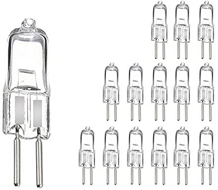 AUFWH 15pcs G5.3 12V 20W / 35W / 50W / 75W ampoules halogènes Long Life Capsule Capsule Lampes chaudes Blanc Effacer les ampoules d'éclairage intérieur-G5.3-12V-75W_15pcs