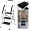 Trittleiter 3 Stufen klappbar, 3 Stufen Trittstufe Klappleiter mit Handlauf Trittleiter, Trittleiter Stabil Stahl Tritt Stufe Leiter, Stufenleiter Haushaltsleiter für Zuhause/Küche/Garage
