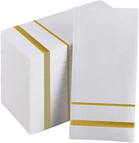 DADAWU Guest Towels Disposable Cloth Like Paper Christmas Towles Hand Napkins Soft, Absorbent, Paper Hand Towels for Kitchen, Bathroom, Parties, Weddings, Dinners or Events,50Pack