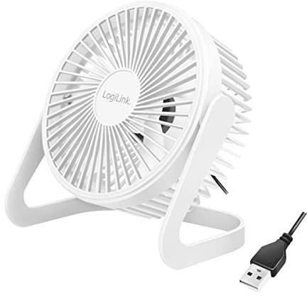 LogiLink USB-Schreibtischventilator, 15,24 cm, 40 dB, weiß - 2 Stufen