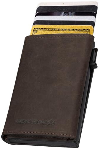 Gentlemen's® Cardholder - Kreditkartenetui mit Münzfach & RFID-Schutz - Geldbeutel für Herren klein - Portemonnaie - Wallet - Smart für Karten & Münzen