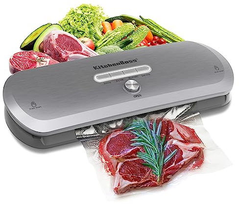 KitchenBoss vakuumförpackare, vakuumförpackare, professionell vakuumtätare, vakuumförpackare, vakuumförpackare, vakuumförpackare, svetssöm, foliesvetsare för torr/våta livsmedel