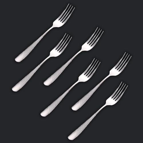 DAFFODILY® Signature Dinner Forks - Silver, Elegant Addition to Your Signature Cutlery Set, Set of 6, 304 Stainless Steel