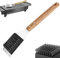Bocguy 2 in1 Grillbürste mit Schaber, Grillreiniger Bürste, Grillbürste Edelstahl Grillreiniger Bürste mit Holzgriff, BBQ Grillrost Bürste für Gasgrill, Holzkohlegrill, Elektrogrill, 38 x 6.5cm