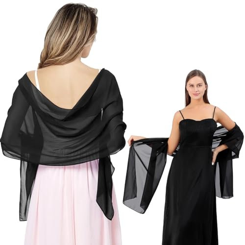 Norhogo Sheer Chiffon Tücher und Wraps für Abendkleider, Damen leichter weicher Schal für Elegante Schultertuch Chiffon Halstuch Kopftuch für Frauen Damen