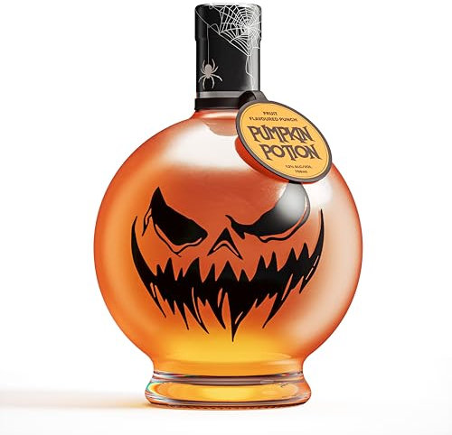 Pumpkin Potion Tropical Punch 700ml (12% ABV) - Pineapple, Mango, & Citrus Flavours - Hauntingly Fun with Light-Up Jack-O-Lantern Bottle - Perfect for Spooky Celebrations