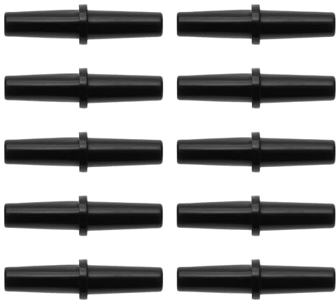 INFINAUTO Plastic Hose Barb Fittings, 3/16 Stright Barb Connector Plastic Black, 10 Pcs