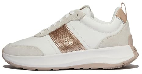 F-Mode Flow Sequin Suede/Leather Flatform Sneakers