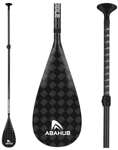 Abahub Remo Paddle Surf Carbono Pala Sup Paddle con Bolsa Pala Remo Extensible 170-218cm Hoja de Plástico con Impresión de Ondas para Tabla de Sup Canoa de Surf