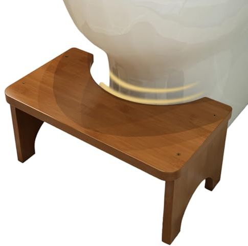 Sgabello da toilette – Sedile da WC in legno, camminata ergonomica, poggiapiedi confortevole, supporto da bagno robusto | Adulti Anziani a casa bagno doccia campeggio V