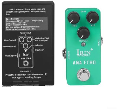 IRIN Pedal de efectos múltiples con distorsión Wah, compresor de reverberación de retardo de sobremarcha, compacto de aleación de aluminio para guitarra eléctrica, portátil todo en uno (RS10 verde)