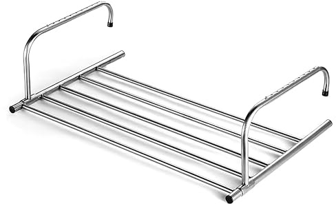 Guyisile Tendedero Plegable INOX, Extensible 42–73cm, para Pared & balcón | Tendedero ahorraespacio para toallas, ropa, zapatos & calcetines – ideal para interior, exterior & radiador