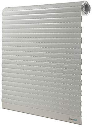 Rollladenpanzer ALU Maxi grau (54 x 14mm), Maßanfertigung nach Kundenwunschmaß: 121cm Breite x 140cm Höhe - durch smarotech® Deutschland