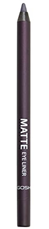 GOSH Matte Eyeliner in dramatisch dunklem Lila I cremig weiche Textur für einfaches Auftragen I hohe Deckkraft, ideal für Smokey Eyes I perfekt zu Maskara I vegan & parfümfrei I 010 Black Violet