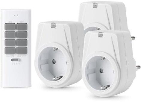 TOUCHXEL Drahtlose Schaltbare Funksteckdosen mit Fernbedienung 3500W innen Stecker, Steckdosenschalter mit 30M Reichweite Steckdosen-Set, Funkschalter Set Selbstlern-Funktion für Haushaltsgeräte