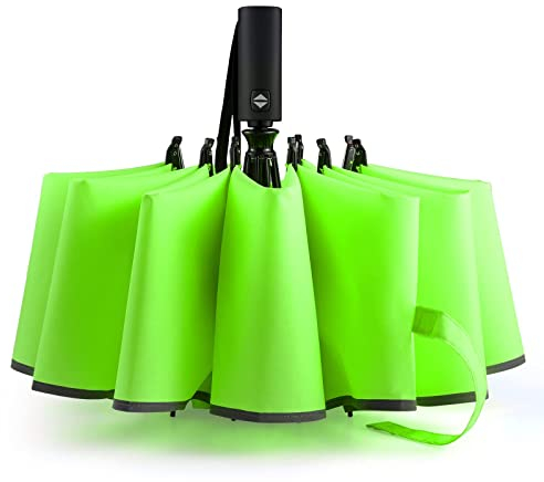 Trenovo Kompakt Reiseschirm - Automatik Sturmfest Regenschirm für Regen, Winddicht Taschenschirm mit 10 Rippen, Regenschirm mit Umgekehrter Faltung Damen und Herren