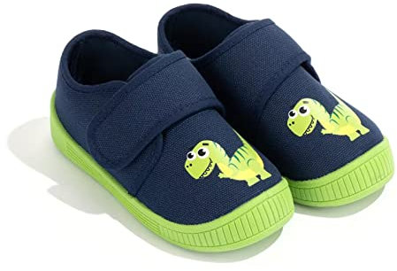 FUNCOO PLUS Kleinkind Jungen Dinosaurier Hausschuhe, leichte Indoor-Hausschuhe Kinder Anti-Rutsch 28
