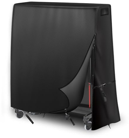 COKOVER Tischtennis-Abdeckung, 600D, wasserdicht, staubdicht, sonnenfest, für drinnen und draußen, passend für universelle Tischtennisplatten (165,1 x 71,1 x 185,4 cm) (schwarz)