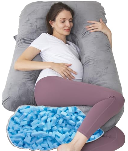 TaiBest U Shaped Full Body Pregnancy Pillow with Removable Cover for Maternity Women,Pregnancy Pillows for Sleeping,Support for Back, Legs, Belly,55 Inch Pregnancy Pillow for Women