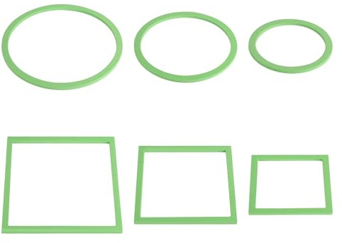 PEUTIER 6uds Anillos Flotantes para Plantas de Acuario, Redondos y Cuadrados Corral Flotante para Plantas Diferentes Tamaños Anillos de Alimentación de Peces Anillo para Plantas de Pecera (Verde)