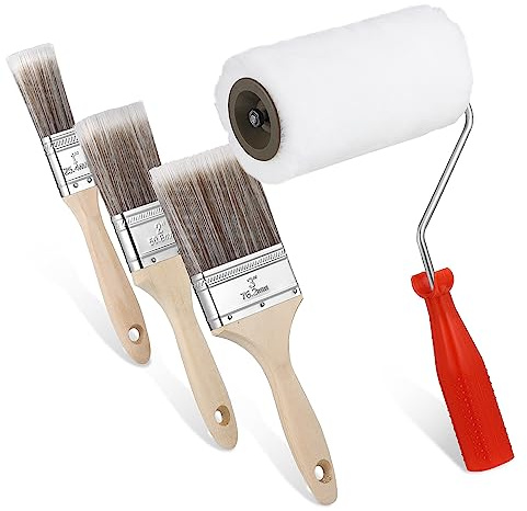 UPKOCH 1set Paint Brush and Roller Kit for Varnishes Epoxy Resin Includes Wooden Handle Brushes and Paint Roller for Easy Application
