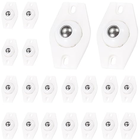 20 Pezzi Rotelle A Sfera Autoadesive A 360 Gradi Mini Ruote Piroettanti In Plastica Mini Rotelle Per Trasporto Autoadesive Rotelle Girevoli Per Mobili Per Cestino Immondizia, Stoccaggio Scatola