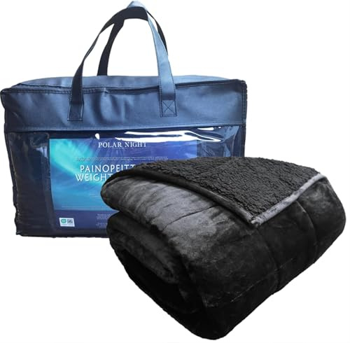 Polar Night Coperta Ponderata 135 x 200 cm 11 kg pile Sherpa – Weighted Blanket Oeko-Tex® 100 Standard - Coperta Pesante per Adulti con Perline di Vetro - Coperta pesata Traspirante, Per l'antistress