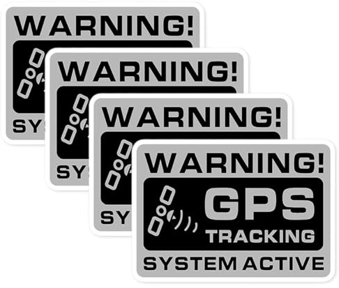 Adesivi Allarme GPS Veicolo Controllato sicurezza auto, 4 pezzi, per Evitare i furti adesivo interno, Adesivi Allarme GPS antifurto satellitare per Evitare i furti Auto Moto Camion Caravan