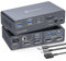 KVM Docking Station 4K120Hz USB C KVM Switch 2 Monitors 2 Computers Displayport Dual Monitor KVM-Switches for Laptop and Desktop Share 13-in-1 Dock