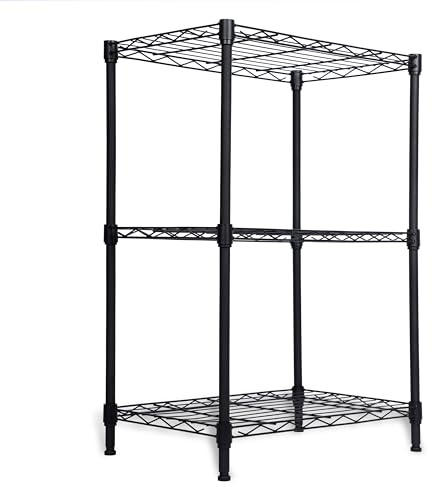 Whitmor Lagerregale mit 3 Etagen, Robustes Metallregal, 180 kg Kapazität pro Regal, insgesamt 544 kg, einfache Montage für Küche, Garage, Pflanze, 45,7 cm L x 30,5 cm B x 67,1 cm H, Schwarz