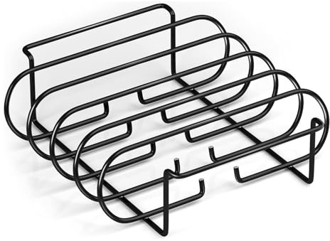Generico Supporto per Costine BBQ | Supporto per Griglia Verticale Grande con 4 Fessure - per di E Costine - per Cucina Domestica Picnic all Aperto Campeggio