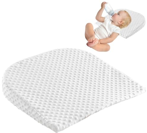 Nuiorfty Almohada de cuña para bebé Almohada de reflujo para bebé de 15 Grados para una alimentación y un sueño cómodos Uso Antideslizante para bebés Espuma viscoelástica Suave y Transpirable Blanco