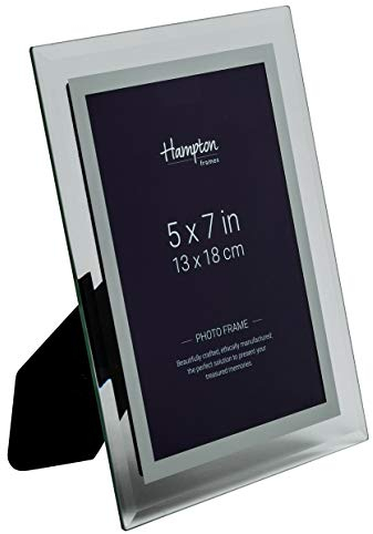 Hampton Frames MIRROR Finished Mirror Glass Photo Picture Display Frame 5x7 (13x18cm) GTM24057, Black